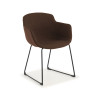 Silla confidente Ivonne patín Asiento Tapizado - Marron