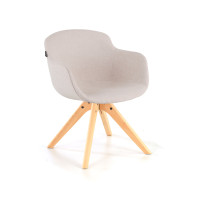 Silla confidente Ivonne Patas Madera Tapizado - Beige