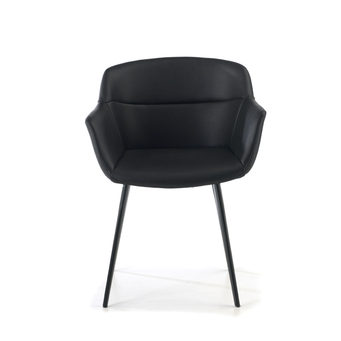 silla confidente negro anne 4 patas piel sintetica 3