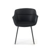 silla confidente negro anne 4 patas piel sintetica 3
