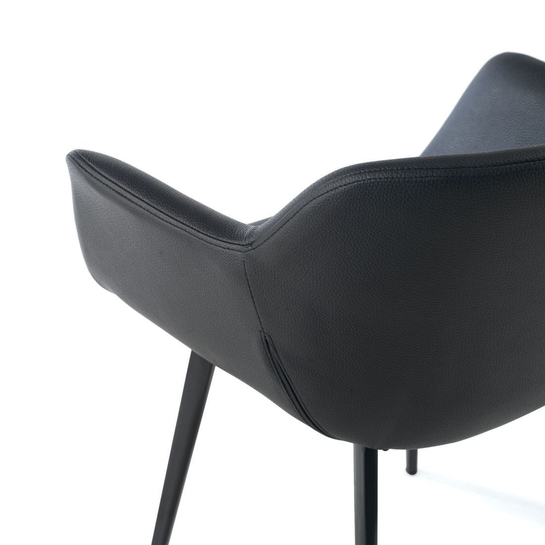 silla confidente negro anne 4 patas piel sintetica 10