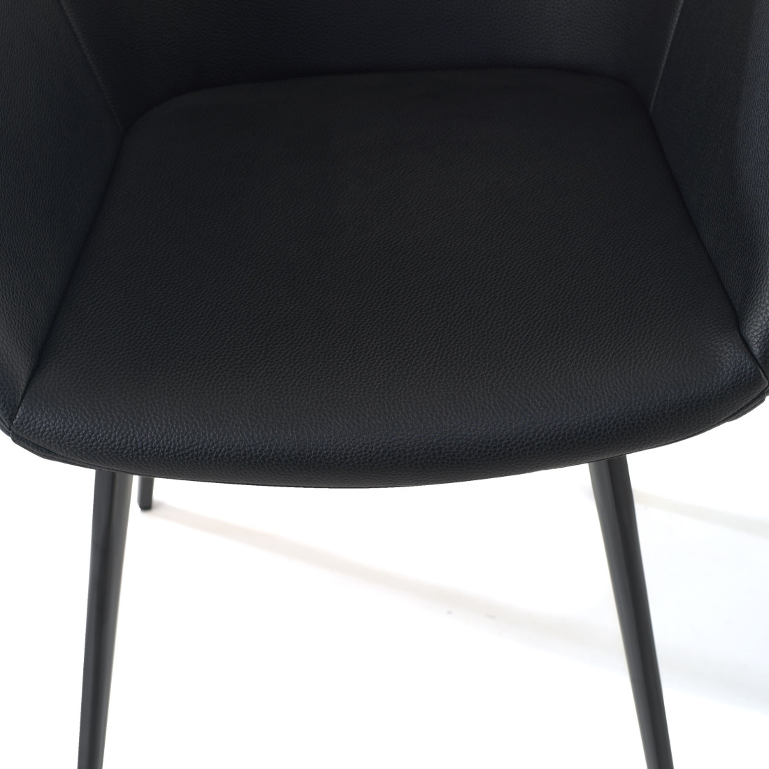 silla confidente negro anne 4 patas piel sintetica 8