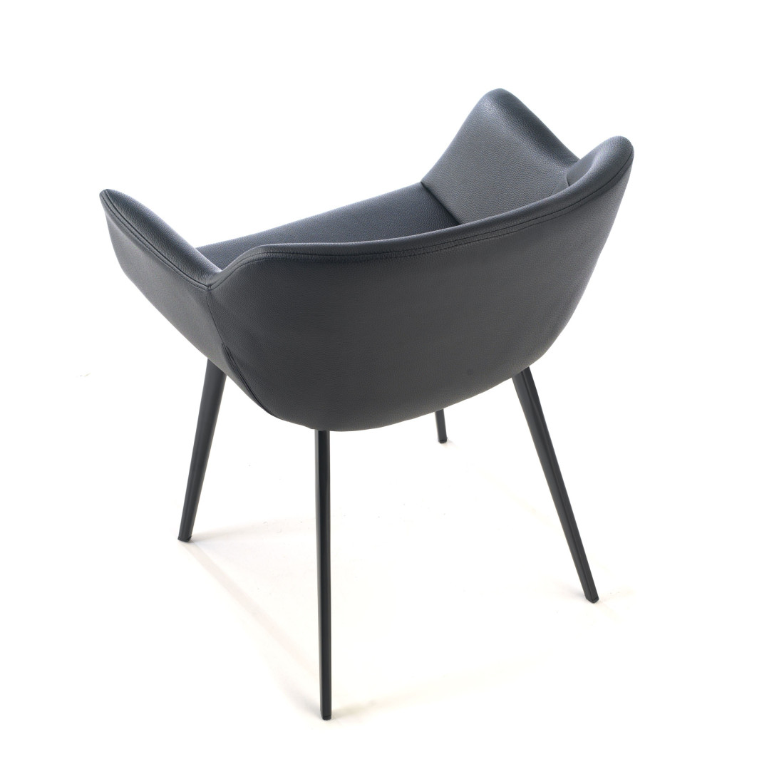 silla confidente negro anne 4 patas piel sintetica 9