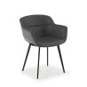 Silla confidente Anne, 4 patas Ecopiel - Gris