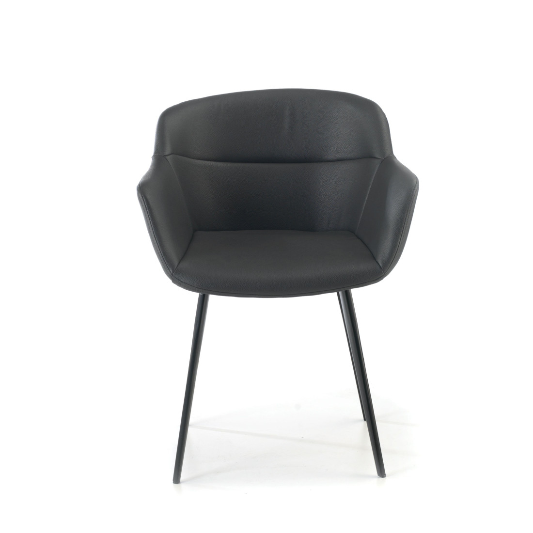 silla confidente gris anne 4 patas piel sintetica 3