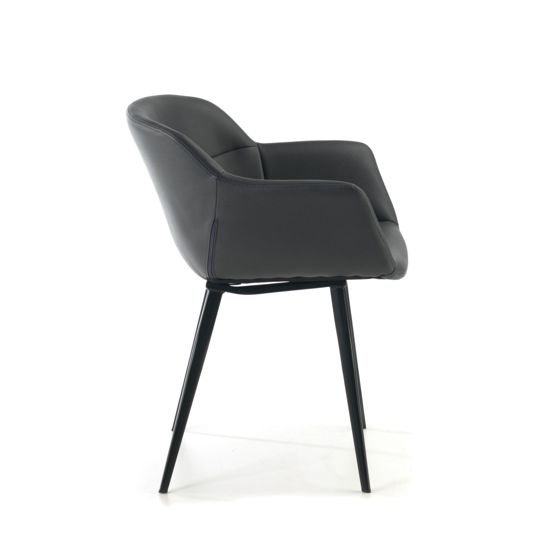 silla confidente gris anne 4 patas piel sintetica 7