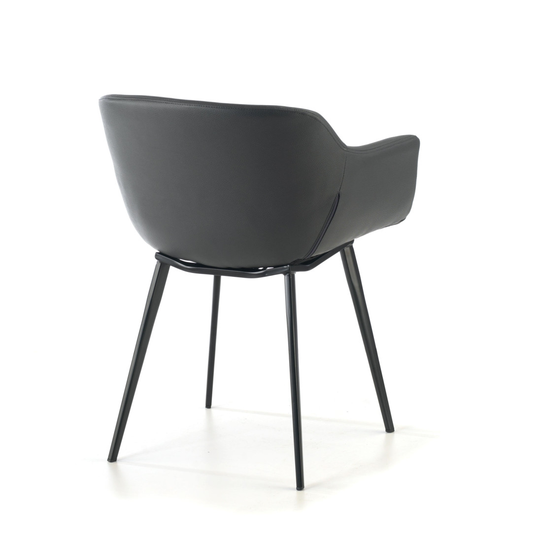 silla confidente gris anne 4 patas piel sintetica 8