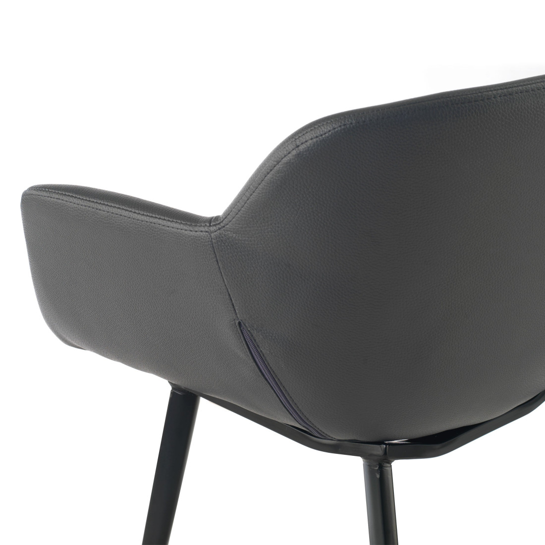 silla confidente gris anne 4 patas piel sintetica 10