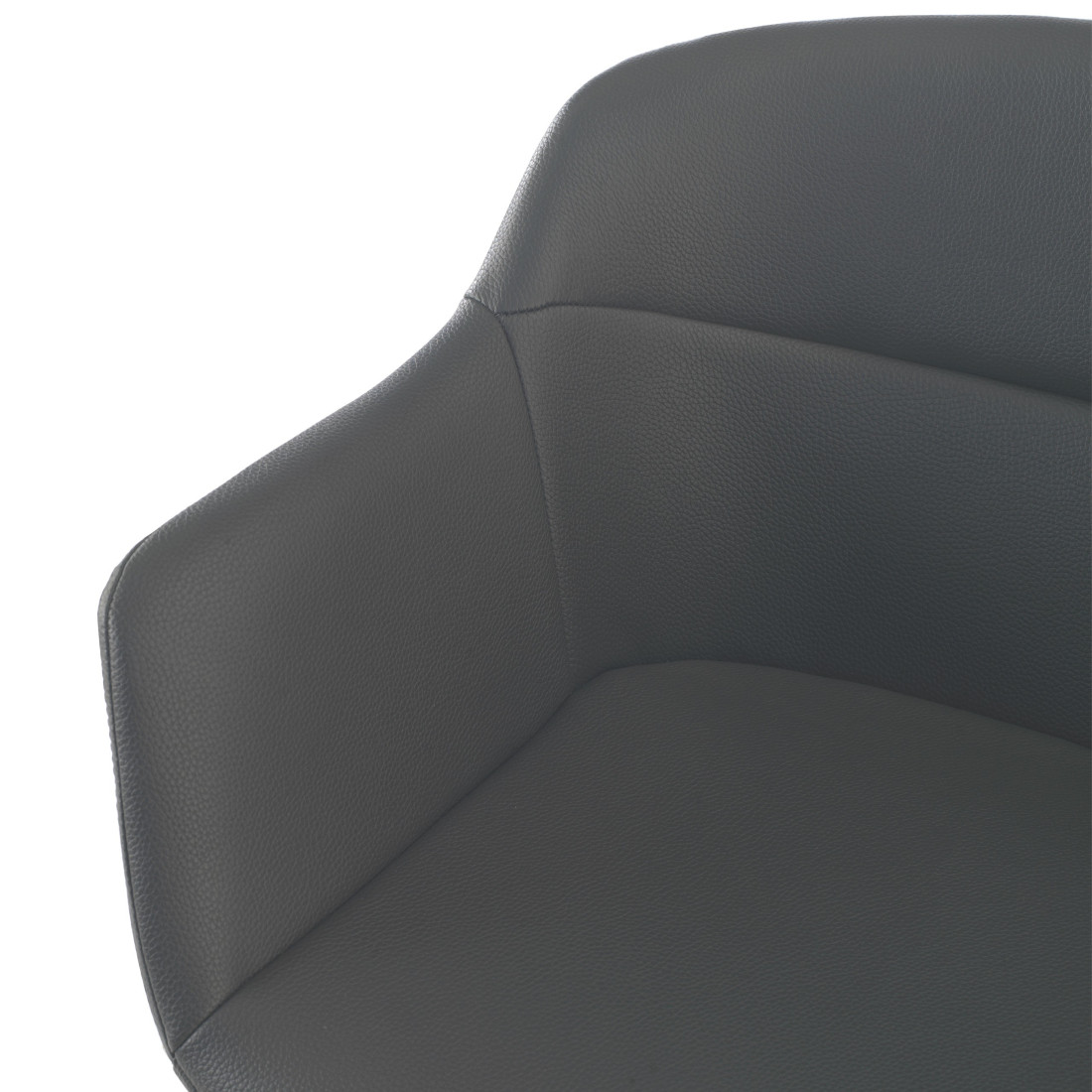 silla confidente gris anne 4 patas piel sintetica 6
