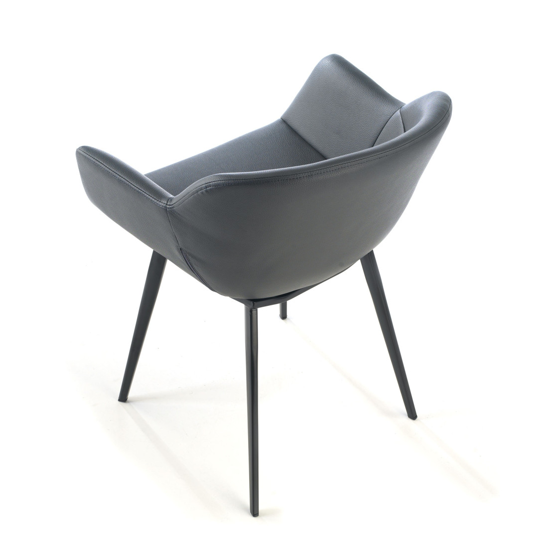 silla confidente gris anne 4 patas piel sintetica 4