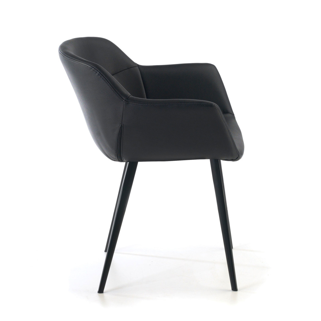 silla confidente negro anne 4 patas piel sintetica 5