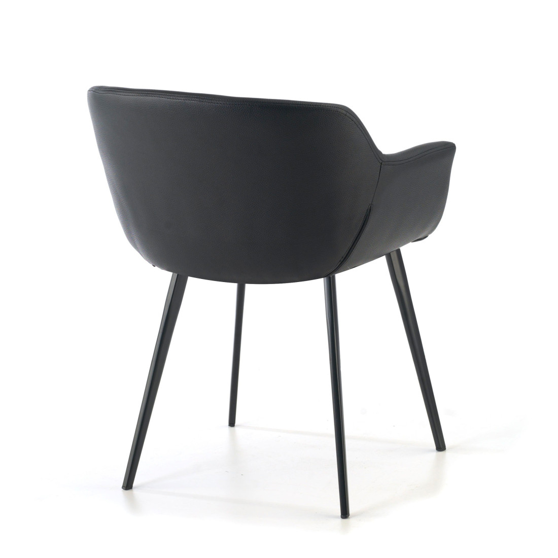 silla confidente negro anne 4 patas piel sintetica 6