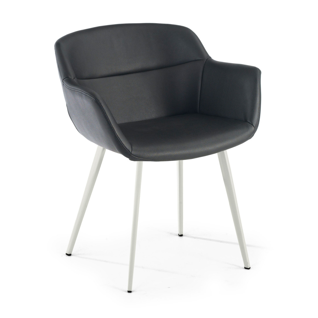 silla confidente negro anne 4 patas piel sintetica 1