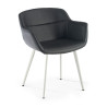 silla confidente negro anne 4 patas piel sintetica 1
