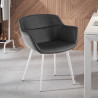 silla confidente negro anne 4 patas piel sintetica 2