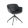 Silla confidente Anne, Giratoria Asiento Ecopiel - NEGRO