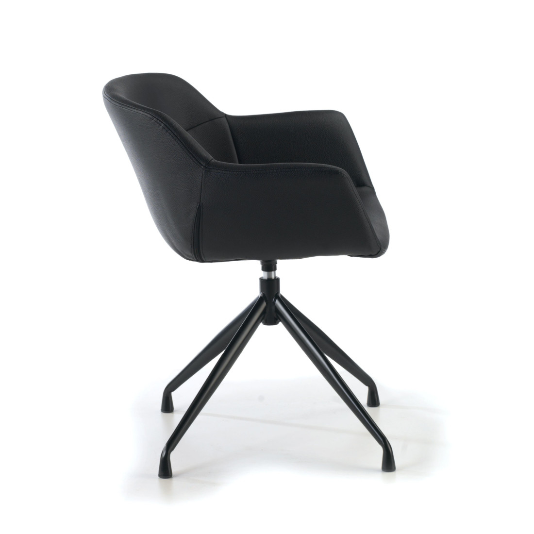 silla confidente negro anne base piramide piel sintetica 5