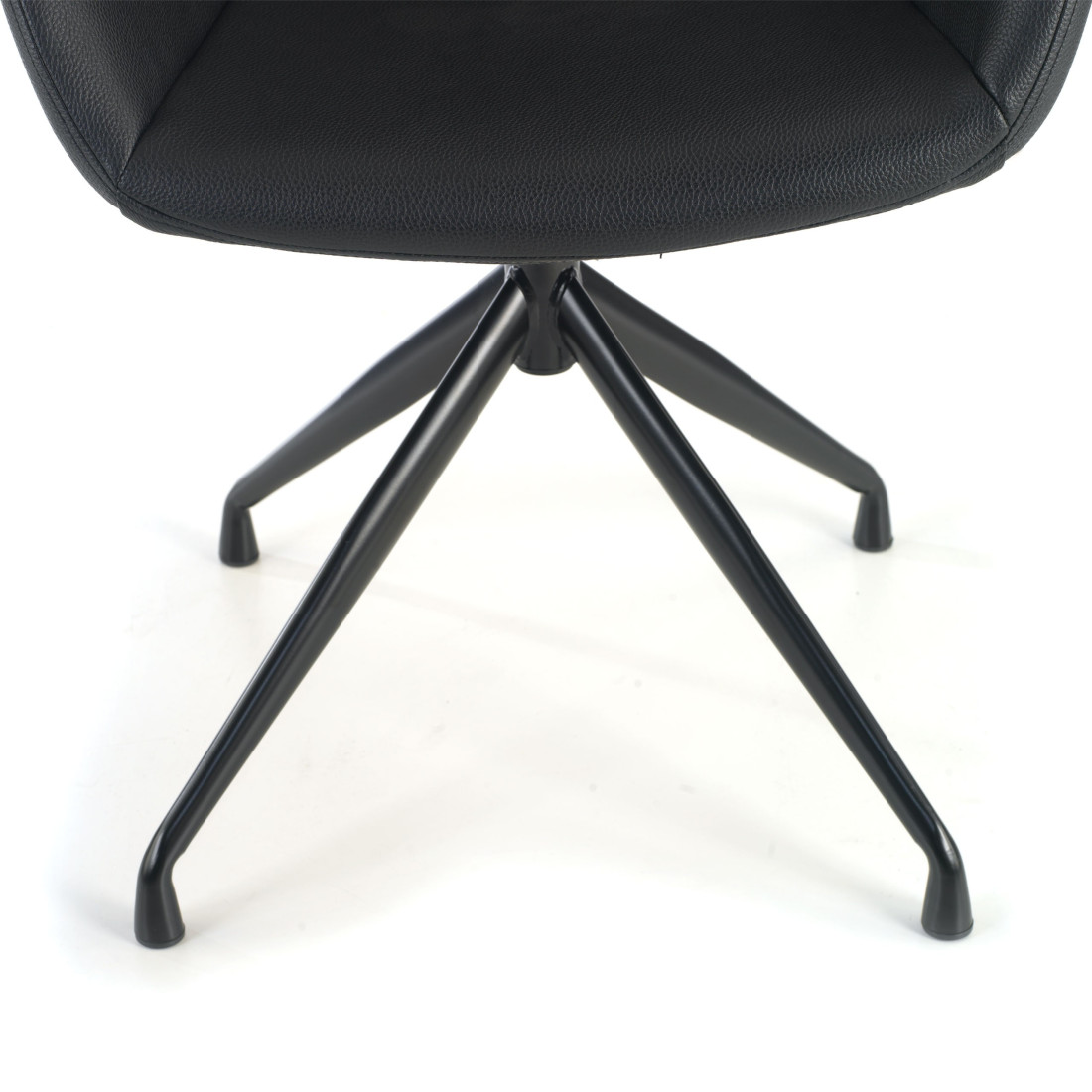 silla confidente negro anne base piramide piel sintetica 8