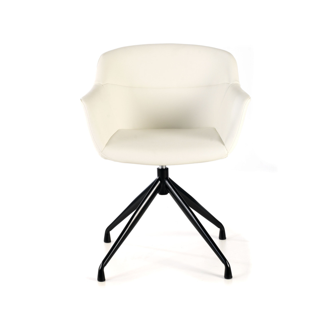 silla confidente blanco anne base piramide piel sintetica 3