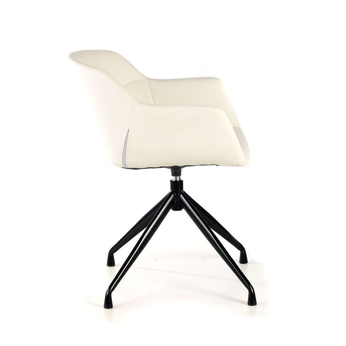 silla confidente blanco anne base piramide piel sintetica 6