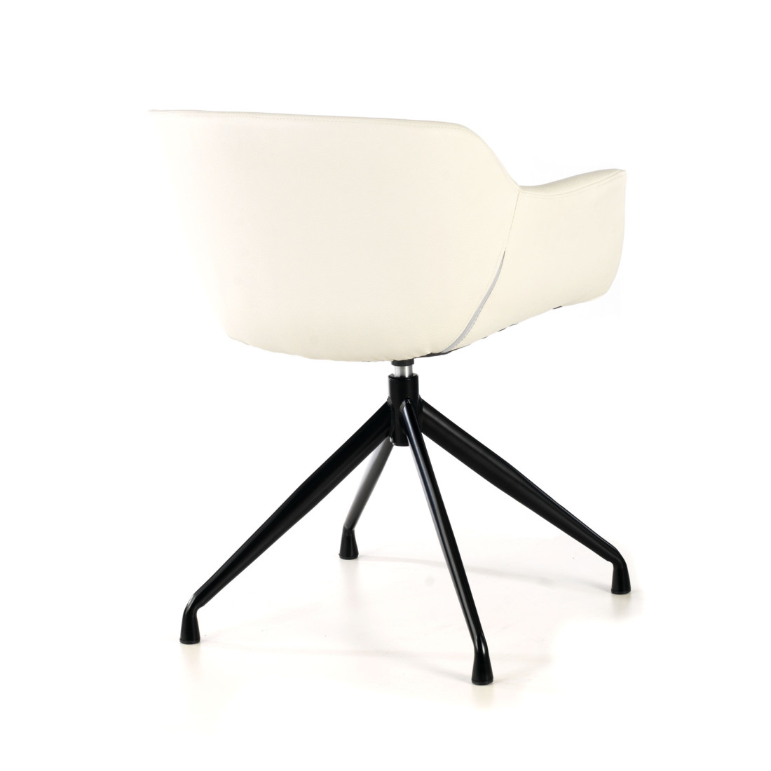 silla confidente blanco anne base piramide piel sintetica 7