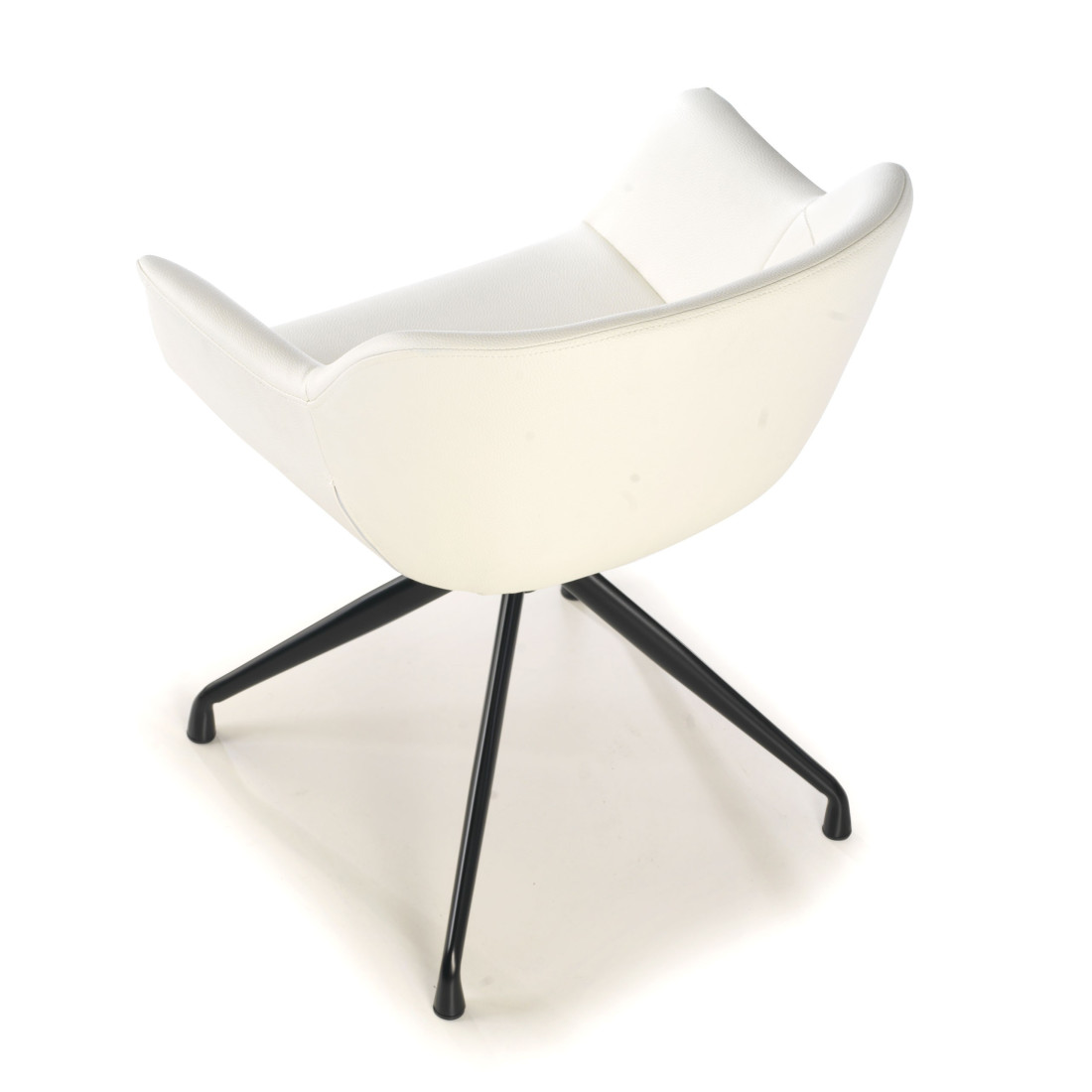 silla confidente blanco anne base piramide piel sintetica 5