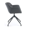 silla confidente gris anne base piramide piel sintetica 5