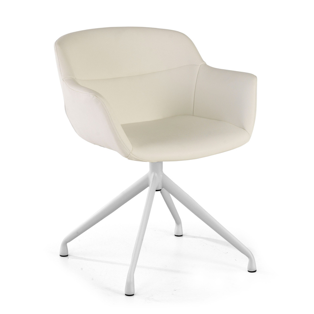 silla confidente blanco anne base piramide piel sintetica 1
