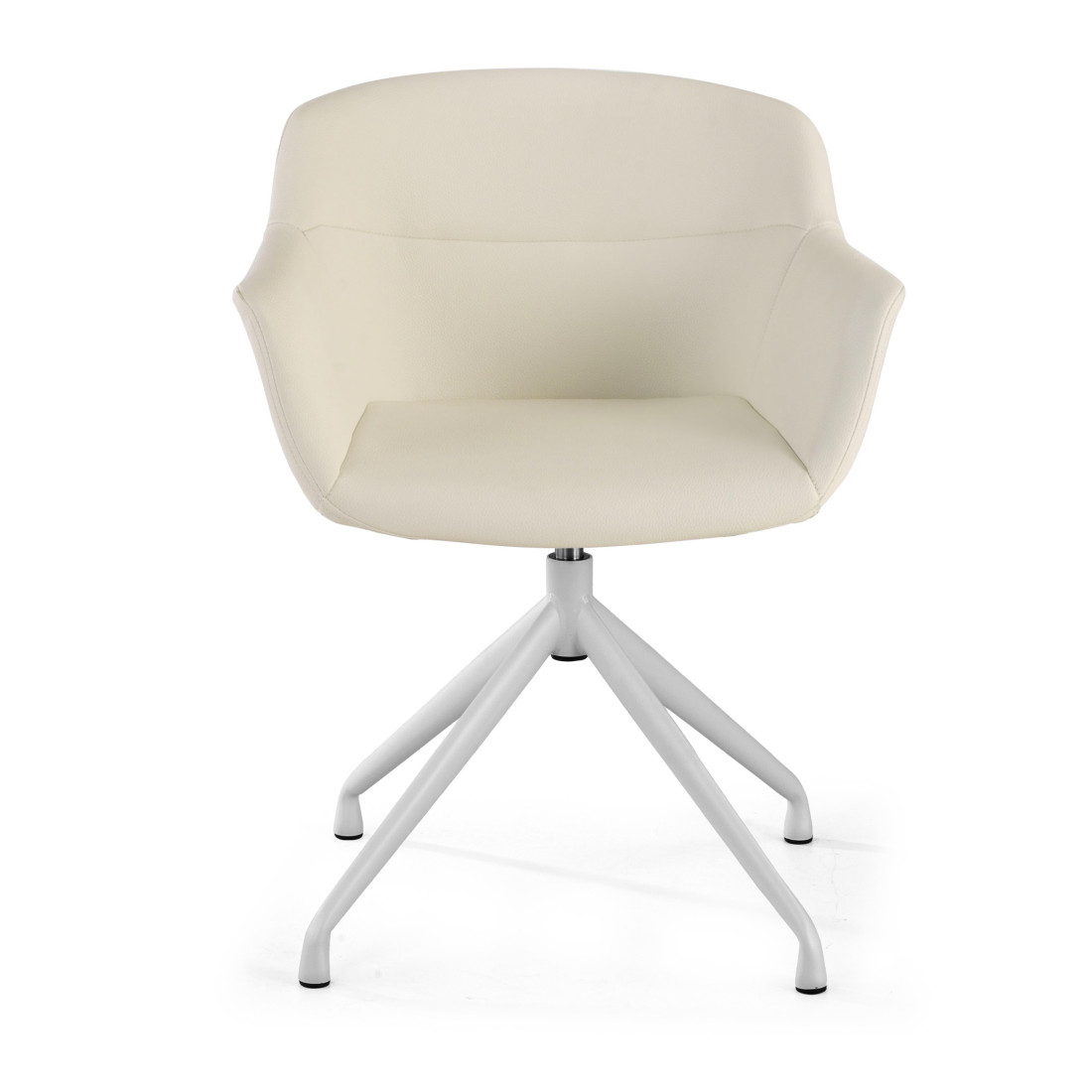 silla confidente blanco anne base piramide piel sintetica 3