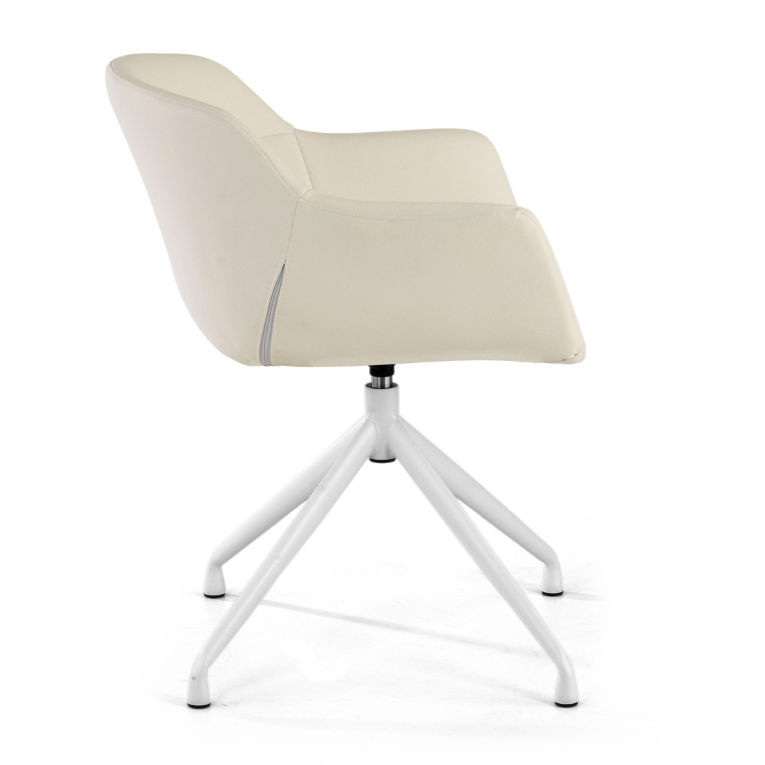 silla confidente blanco anne base piramide piel sintetica 4