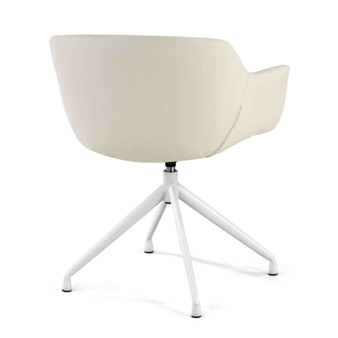 silla confidente blanco anne base piramide piel sintetica 5