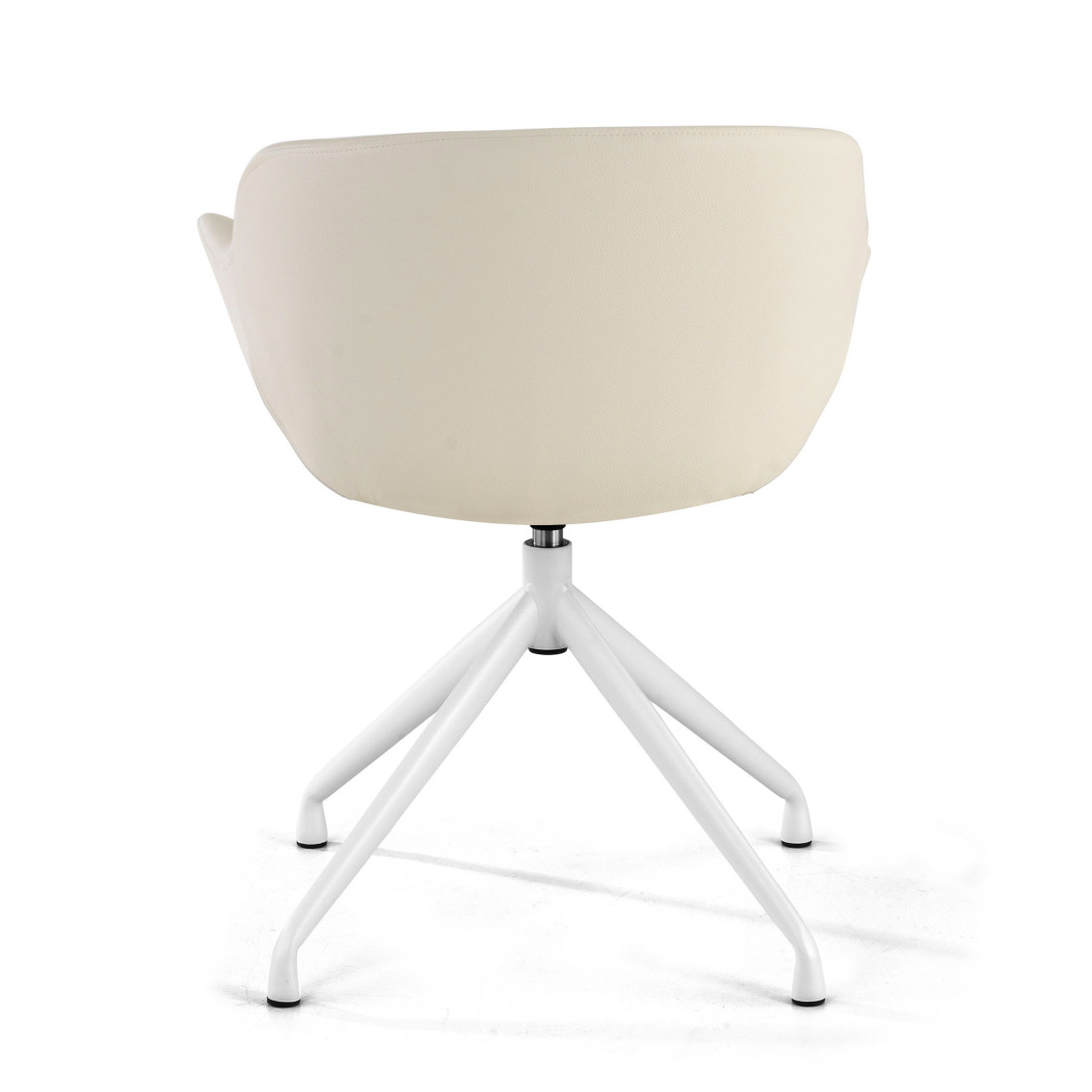 silla confidente blanco anne base piramide piel sintetica 6