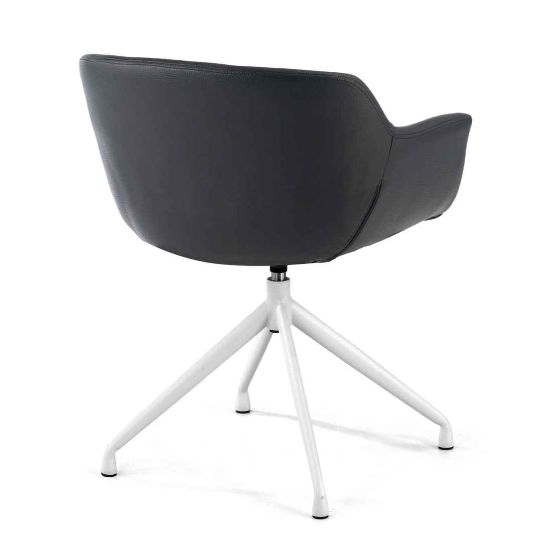 silla confidente negro anne base piramide piel sintetica 5