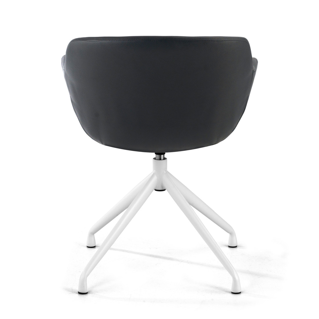 silla confidente negro anne base piramide piel sintetica 6