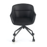 silla confidente negro anne con ruedas piel sintetica 3