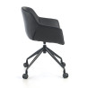 silla confidente negro anne con ruedas piel sintetica 7