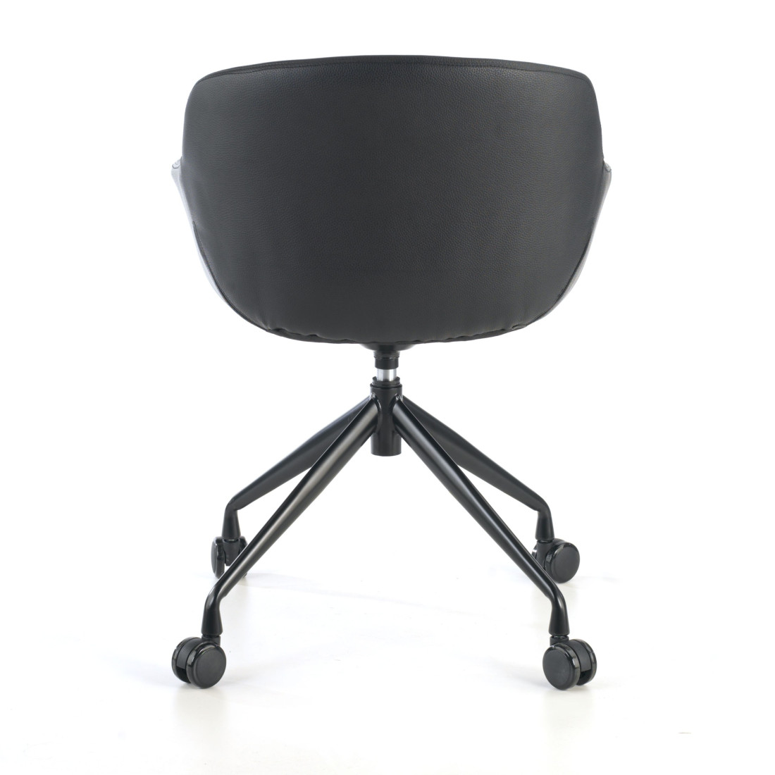 silla confidente negro anne con ruedas piel sintetica 6