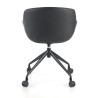 silla confidente negro anne con ruedas piel sintetica 6