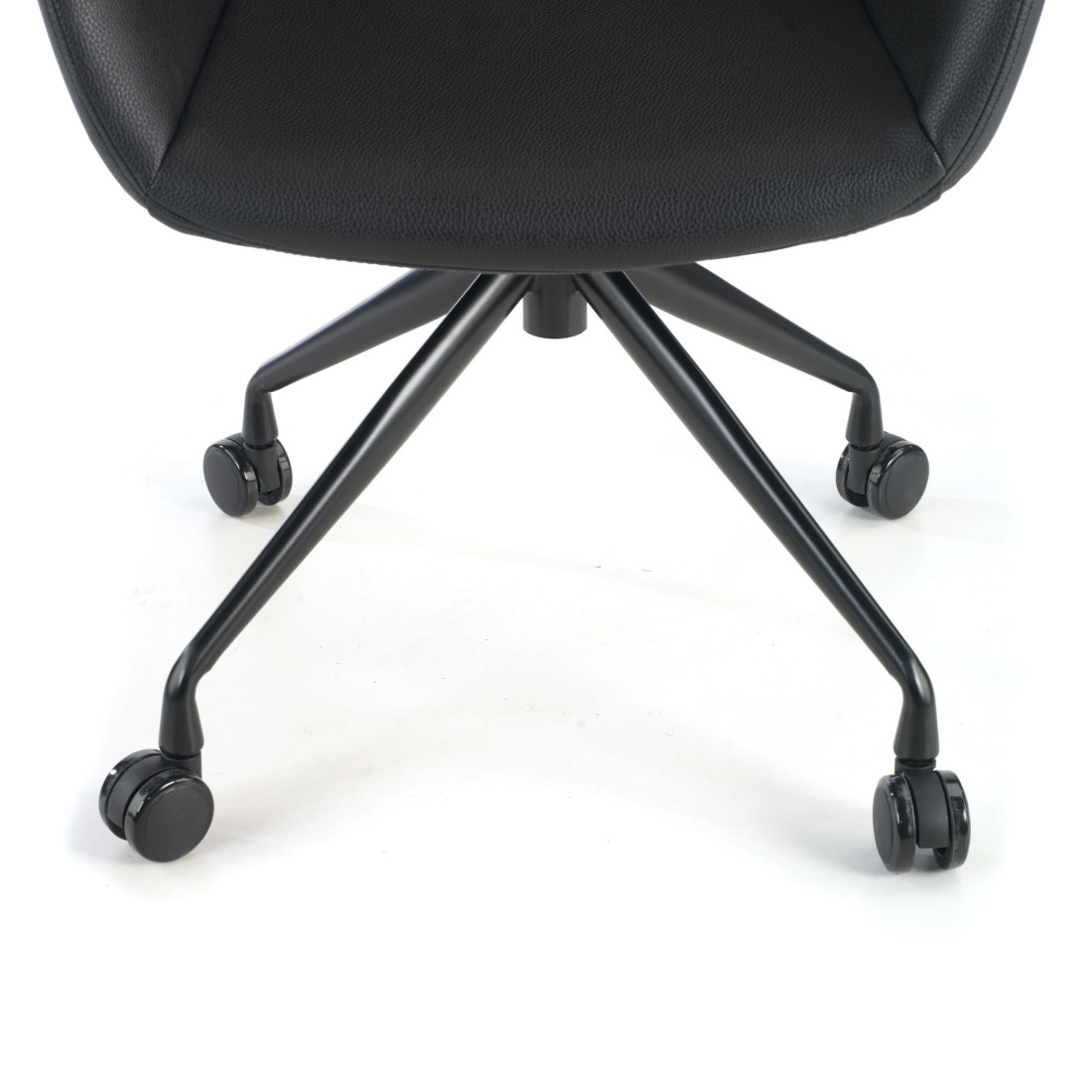 silla confidente negro anne con ruedas piel sintetica 8