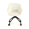 silla confidente blanco anne con ruedas piel sintetica 3