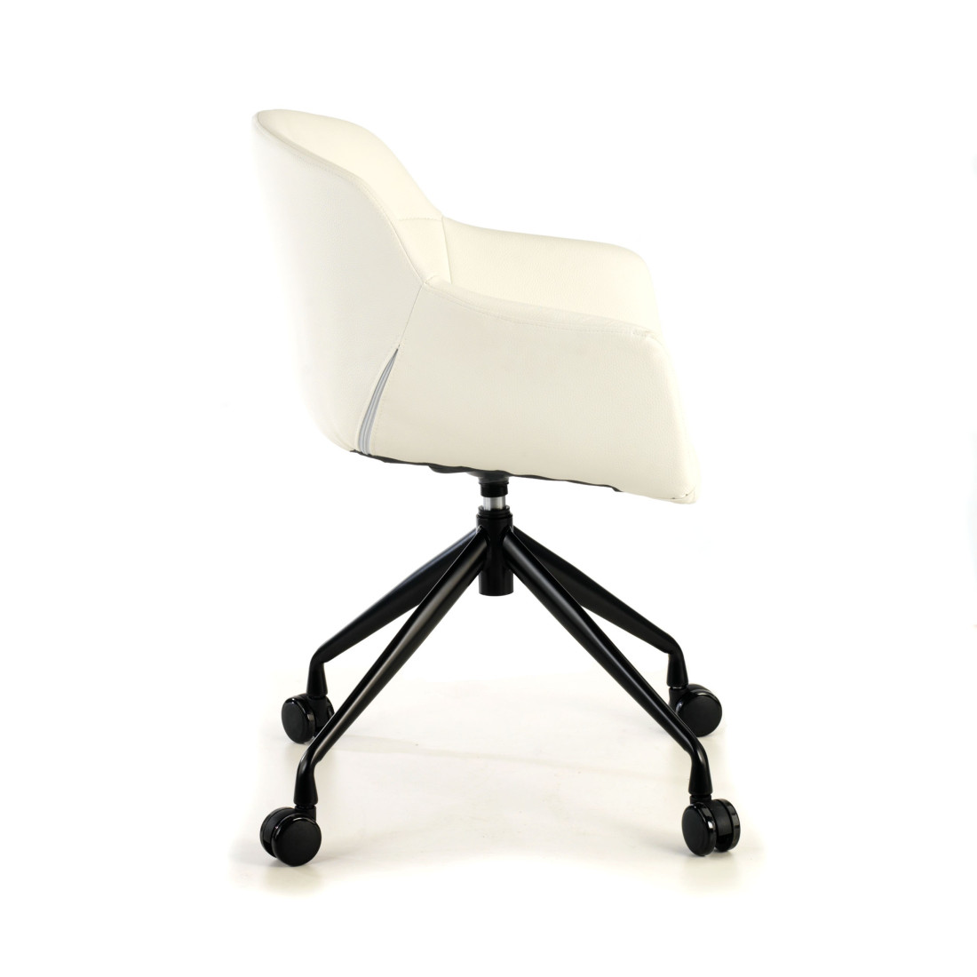 silla confidente blanco anne con ruedas piel sintetica 6