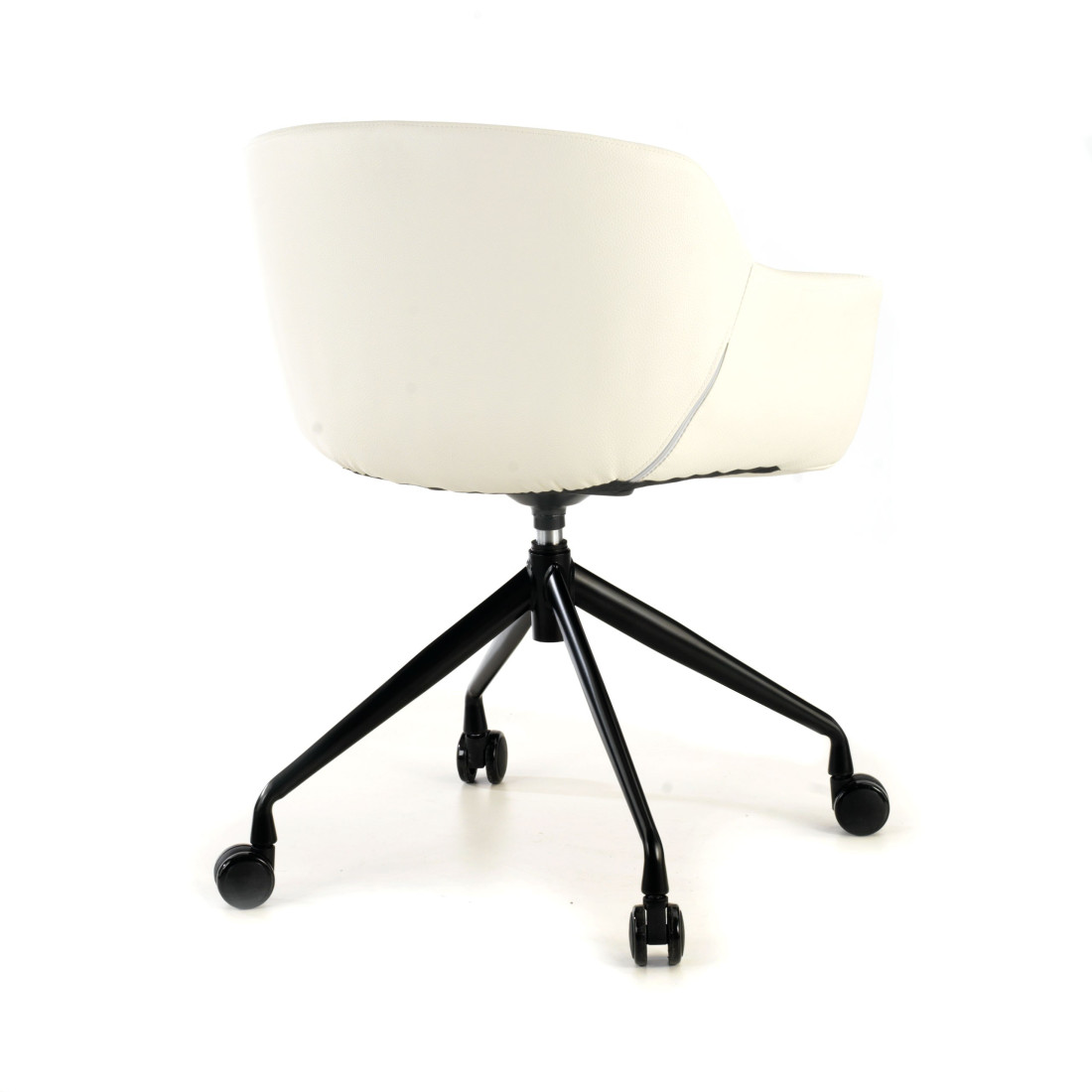 silla confidente blanco anne con ruedas piel sintetica 7