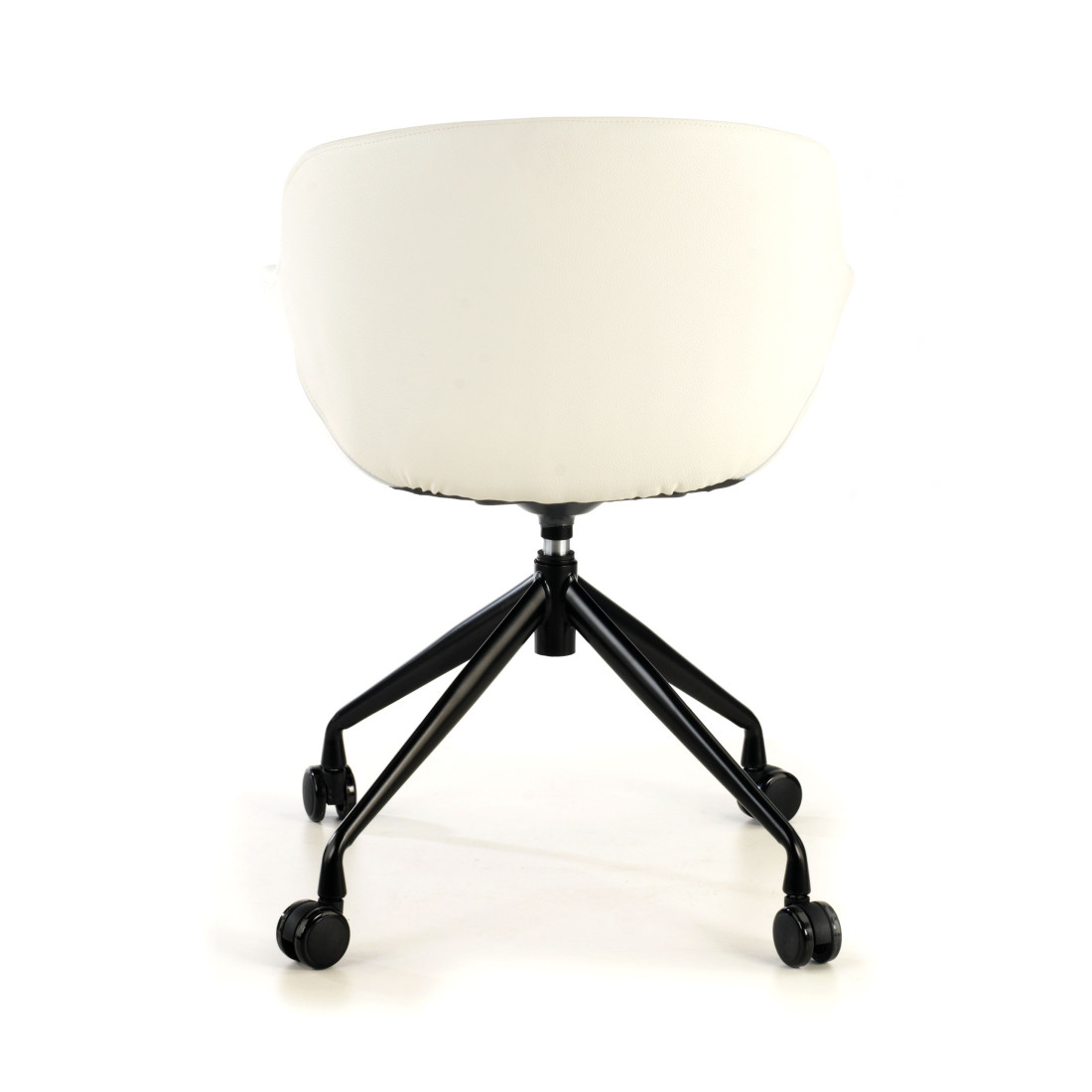 silla confidente blanco anne con ruedas piel sintetica 4
