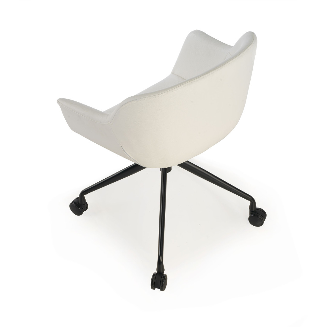 silla confidente blanco anne con ruedas piel sintetica 5