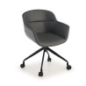 Silla confidente Anne, Giratoria Ruedas Asiento Ecopiel - Gris