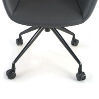 Silla confidente Anne, Giratoria Ruedas Asiento Ecopiel - gris, Negro Second image