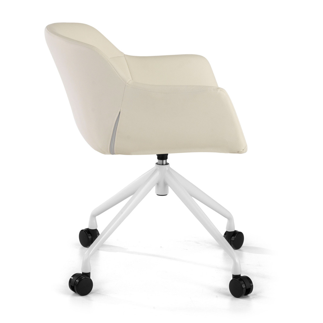silla confidente blanco anne con ruedas piel sintetica 4