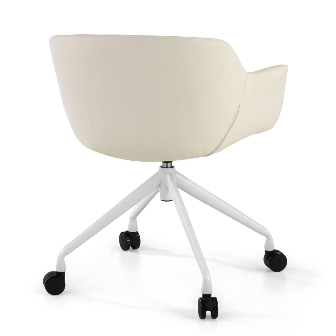 silla confidente blanco anne con ruedas piel sintetica 5