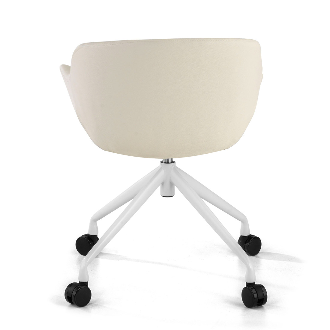 silla confidente blanco anne con ruedas piel sintetica 6