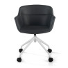 silla confidente negro anne con ruedas piel sintetica 3